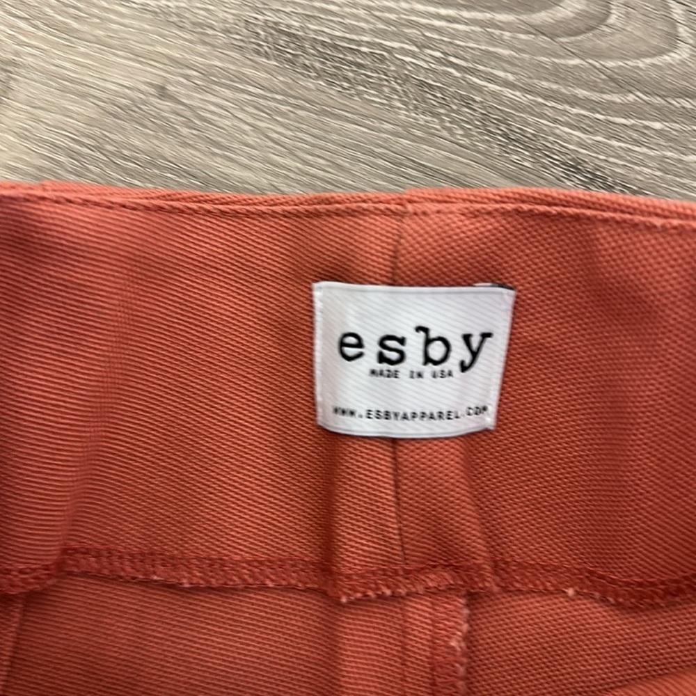 Esby Lucia Pant wide leg 100% cotton size 0. Coral color. Worn once. - Picture 11 of 15